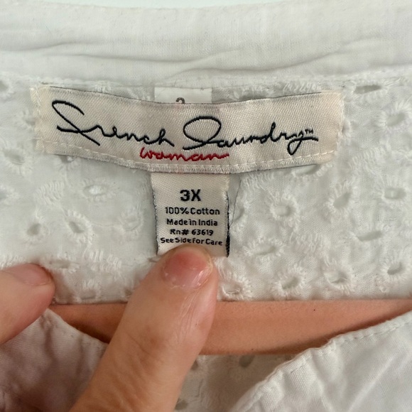 French Laundry Ivory Eyelet Button-Down Blouse - Picture 4 of 4